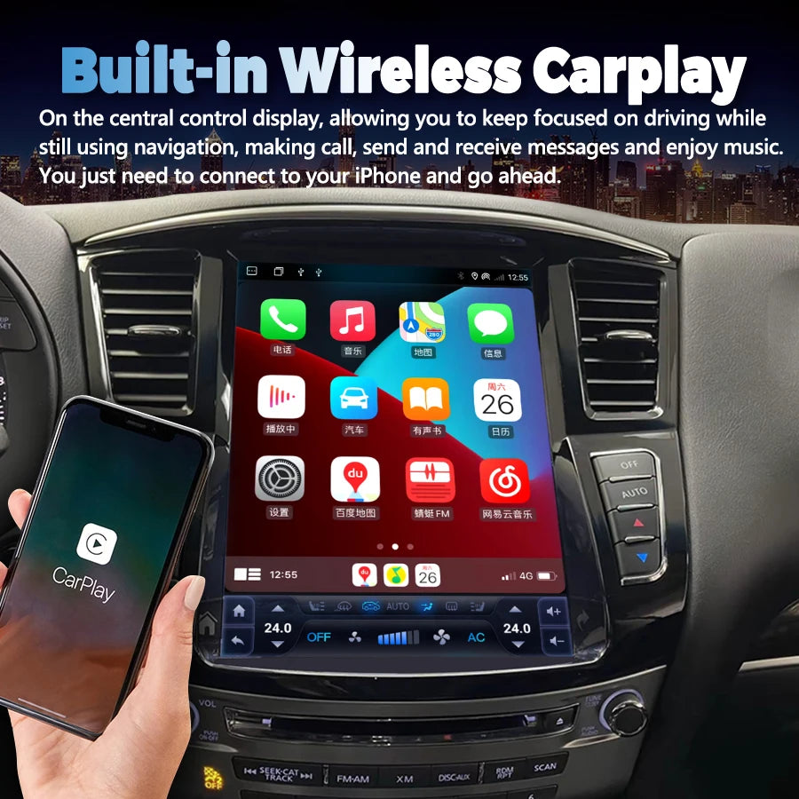 For Infiniti QX60 JX35 2014-2019 Car Navi Android 13 Touch Screen Auto Multimedia Video Pl | AUTOKITSHOP