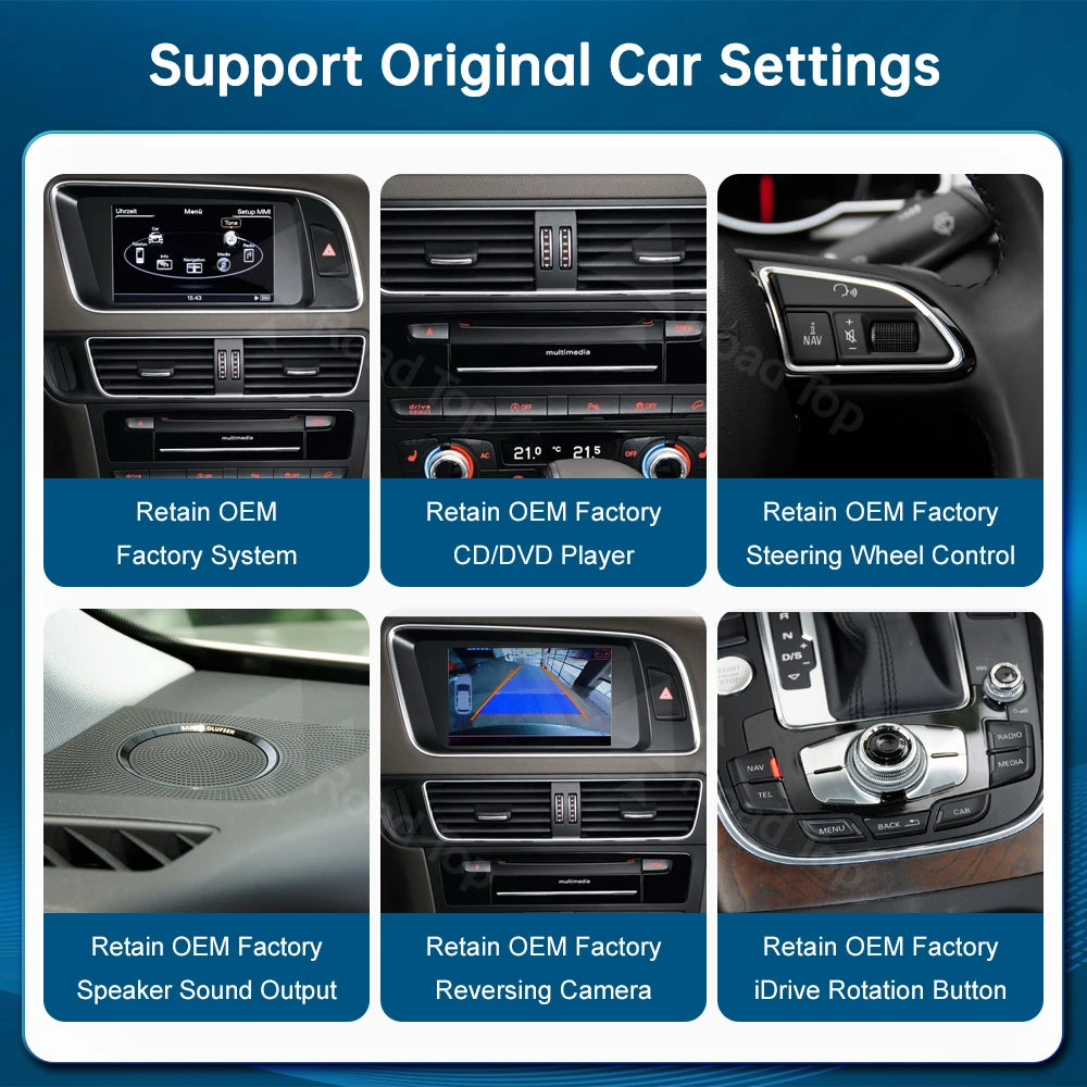 Linux Touch Screen Car Multimedia Display For Audi Q5 2009-2017 With Wireless CarPlay Andr | AUTOKITSHOP