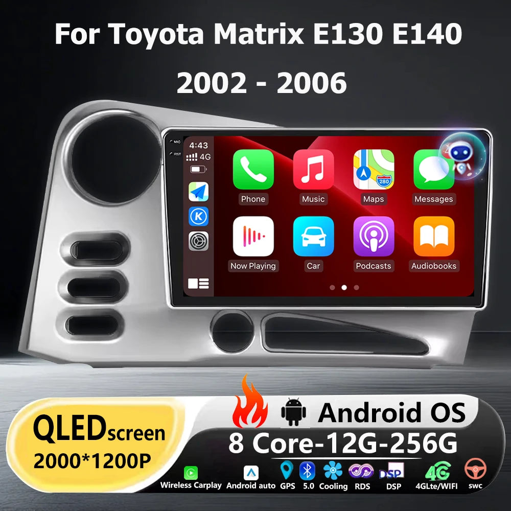 Android 16 Auto Carplay For Toyota Matrix E130 E140 2002 2003 2004 2005 2006 Car Radio Mul