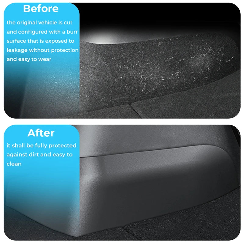 Car Rear Trunk Side Guards For Tesla Model Y 2022 2023 TPE Cover Fluff Surface Corner Protection - Automotive LED Light