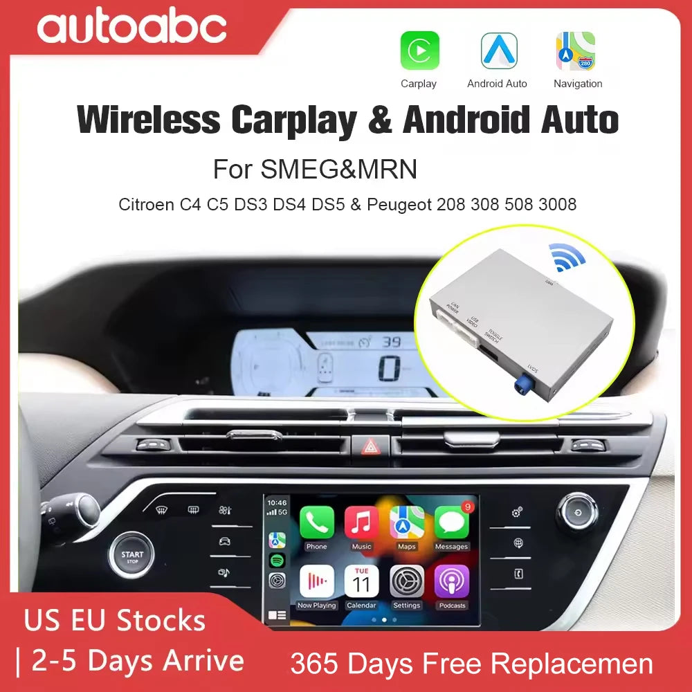 Wireless Carplay Android Auto Module For Carplay Peugeot 308 SMEG MRN Picasso C4 C5 DS4 DS | AUTOKITSHOP