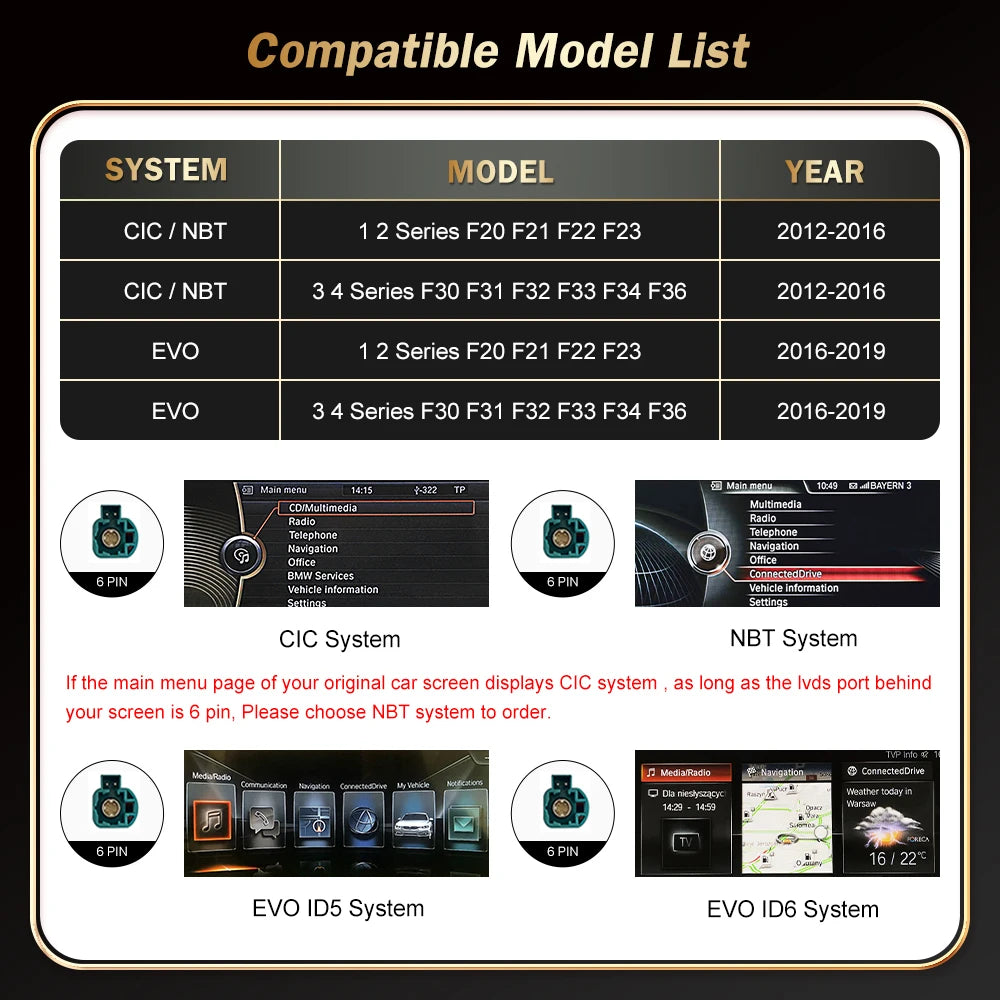 12.3 inch RoadTop Multimedia Linux Screen Wireless CarPlay For BMW Series 1 2 3 4 F20 F21