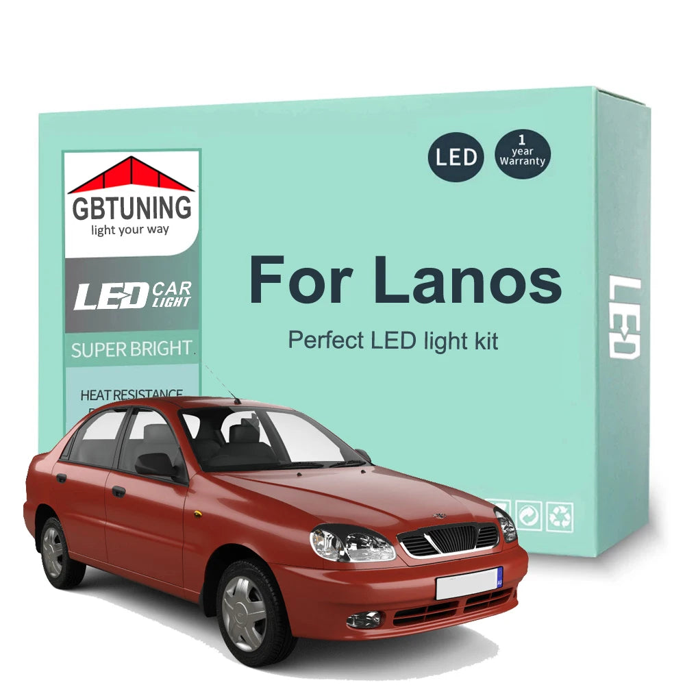 10-Piece LED Interior Light Kit for Daewoo FSO Lanos 1997-2004 - Canbus Dome Map Door Trunk Bulbs | AUTOKITSHOP