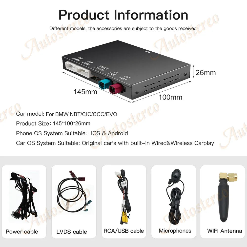Carplay Box Car Radio For BMW 1 2 3 4 5 6 7 X5 X6 NBT EVO 2012-2021 Car GPS Navigation Mul