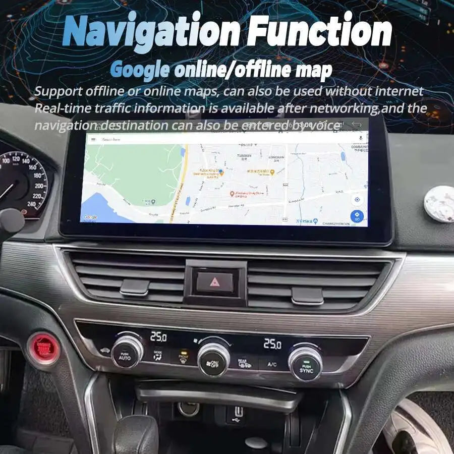 12.3" For Honda Accord 2018 2019 2020 2021 Android 13 Screen GPS Navigation Car Multimedia | AUTOKITSHOP