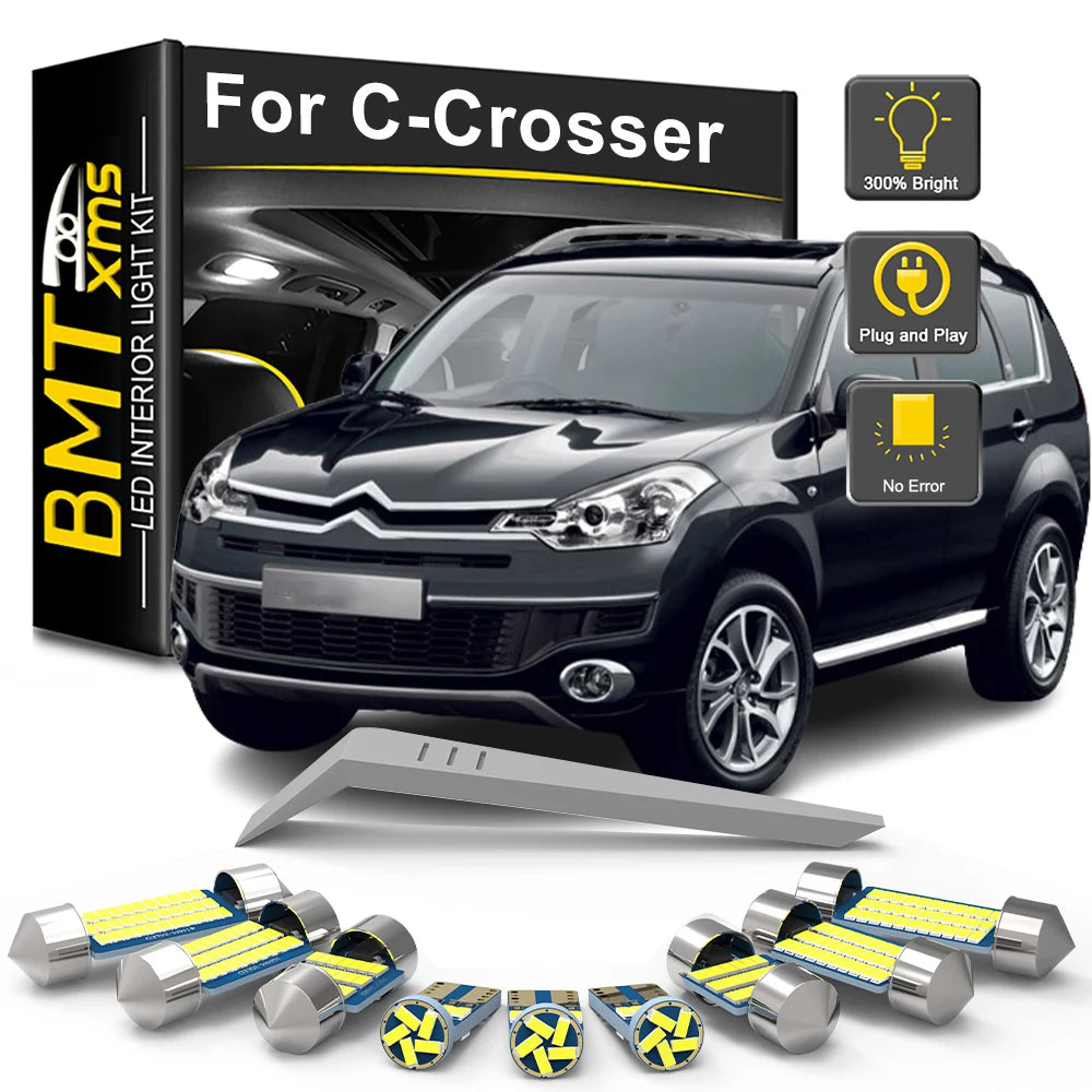 8-Piece LED Interior Light Kit for Citroen C-Crosser - Canbus Error-Free Bulbs | AUTOKITSHOP