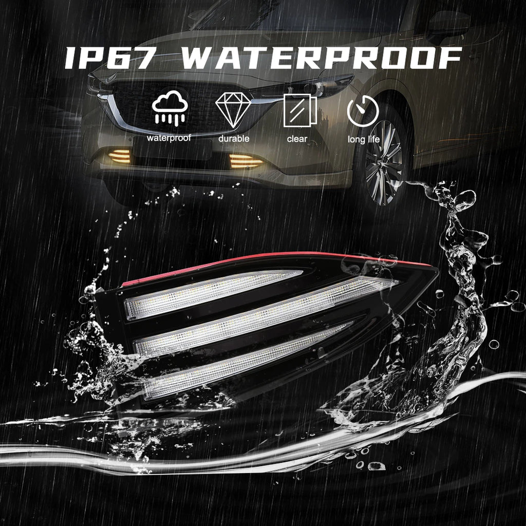 LED DRL For 2022 2023 Mazda CX5 CX-5 Daytime Running Lights Fog Dynamic Turn Signal Lamps  | AUTOKITSHOP