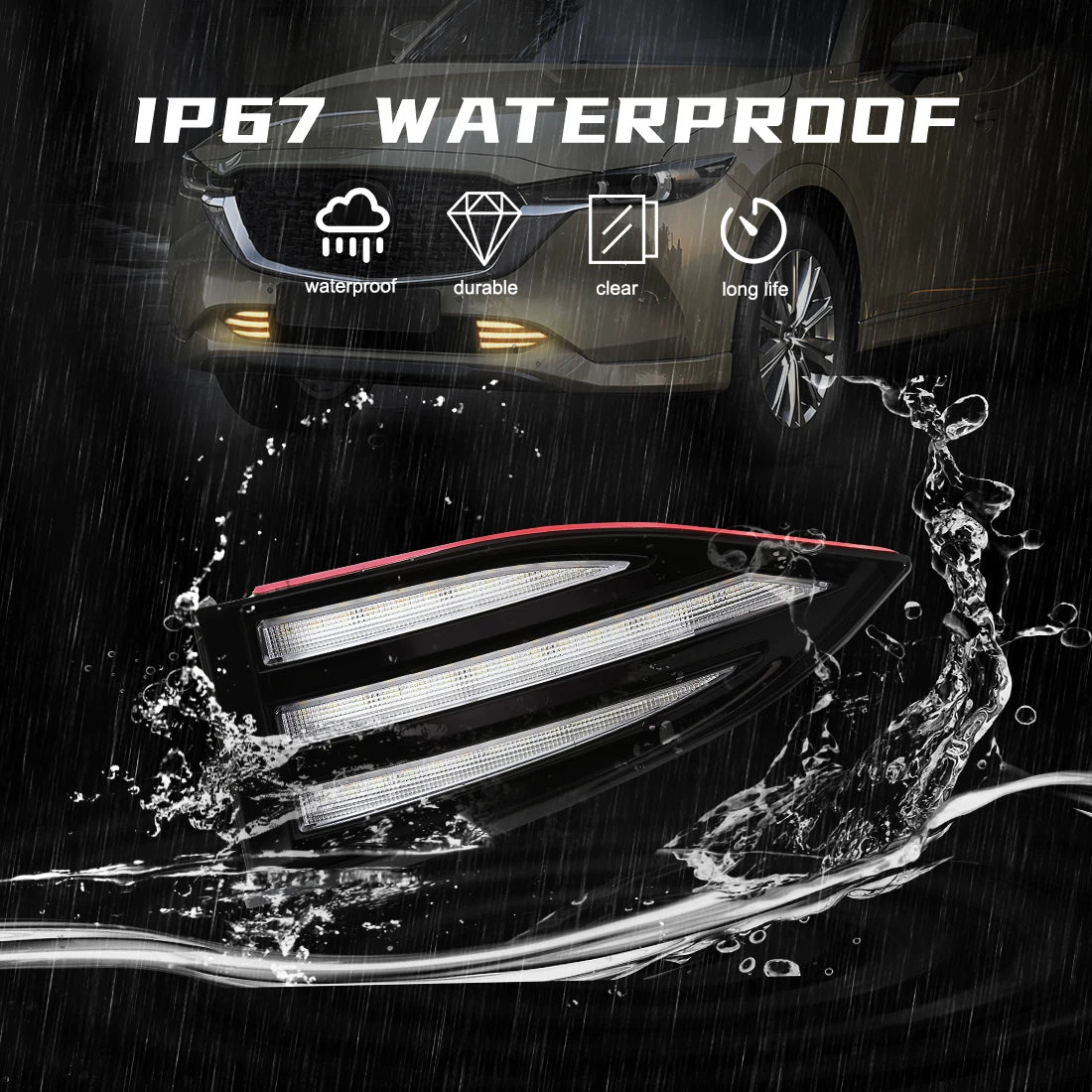 LED DRL For 2022 2023 Mazda CX5 CX-5 Daytime Running Lights Fog Dynamic Turn Signal Lamps  | AUTOKITSHOP