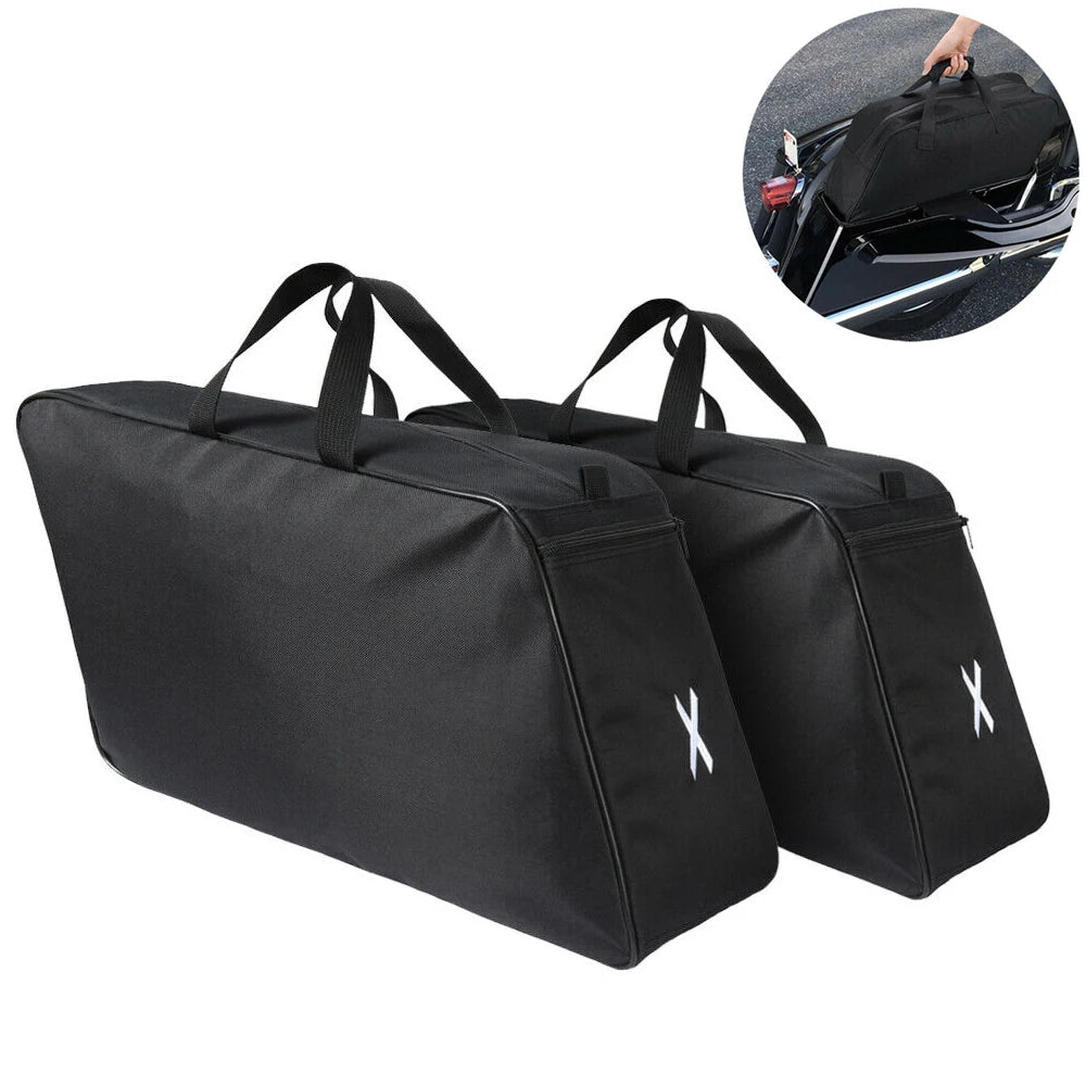 Universal Motorcycle Saddlebag Tour Pack Soft Liners Luggage Storage Bags For Harley Road King R - Automotive LED Light