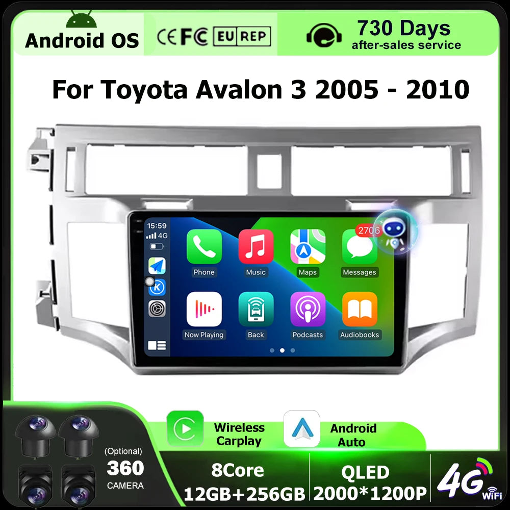 9 Inch For Toyota Avalon 3 2005-2010 Android 16 Auto Car Radio Multimedia Player GPS Navig