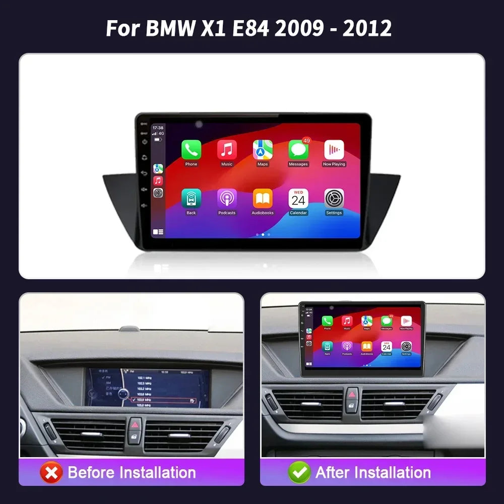 Android 14 For BMW X1 E84 2009 - 2012 Car Radio Multimedia Video Players Android Auto CarP