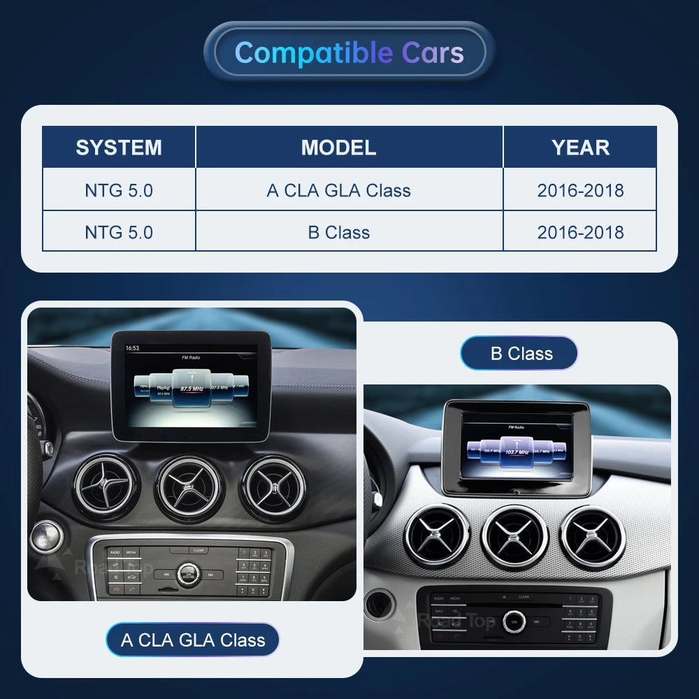 CN Multimedia Display For Benz A B CLA GLA 2016-2018 NTG5.0 Touch Screen Wireless Carplay  | AUTOKITSHOP