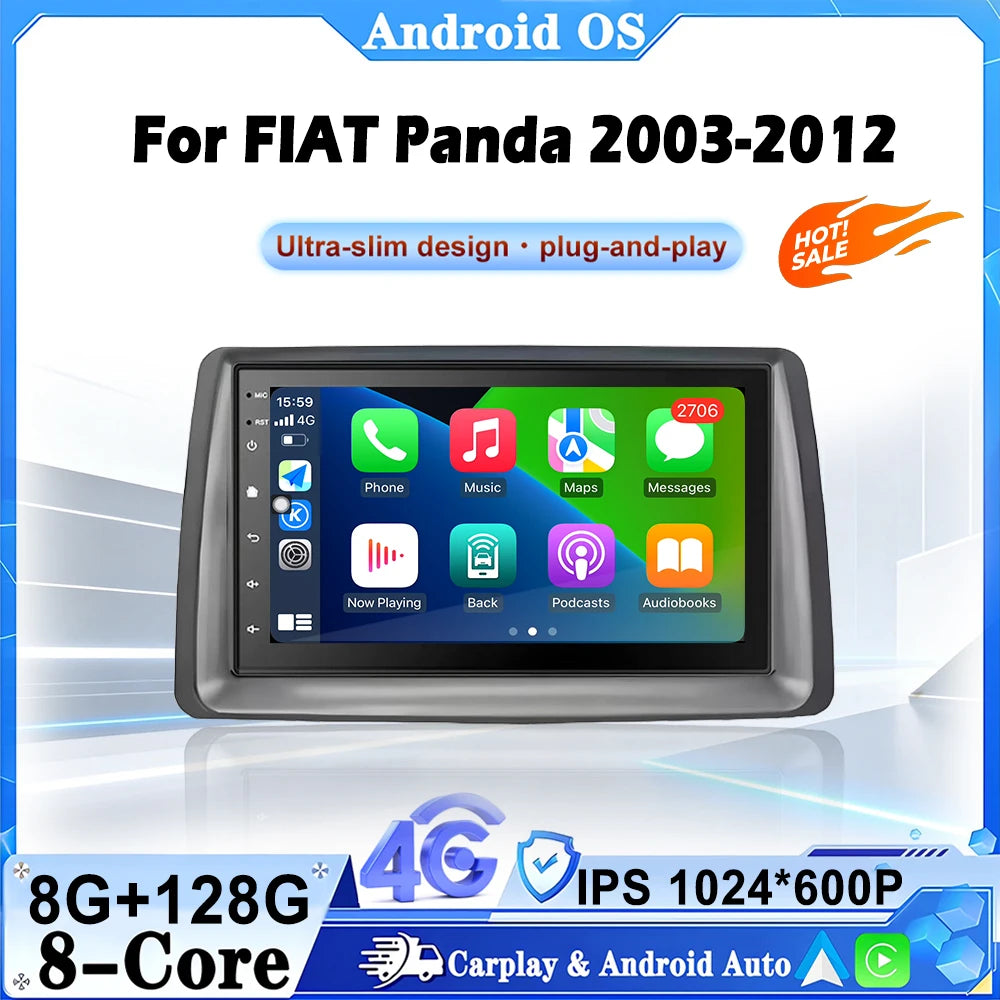 Intelligent System Navigation GPS for Flat Panda 2003-2012 Android Auto Bluetooth IPS Touc