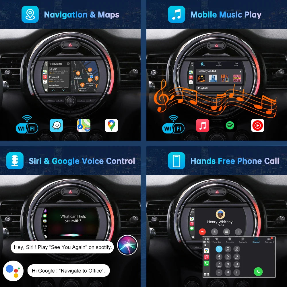 cn Road Top Wireless CarPlay Box Android Auto Link For BMW Car MINI CIC NBT EVO R55 R56 R5 | AUTOKITSHOP