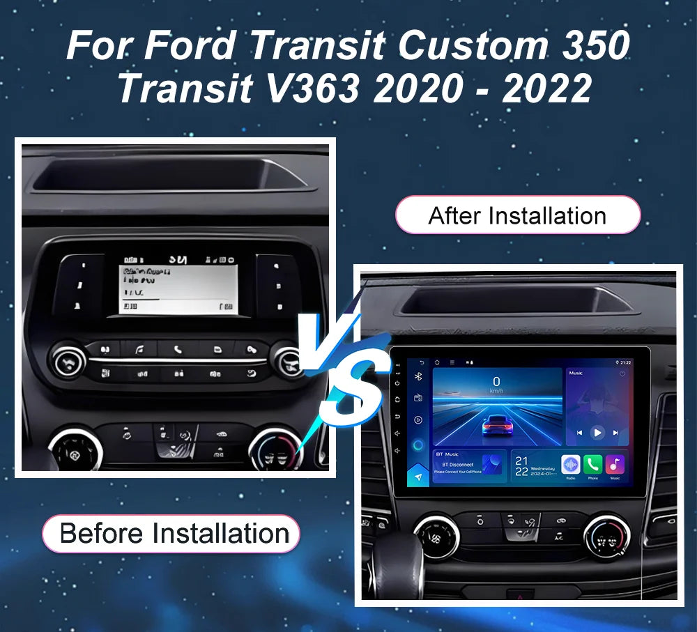 Auto Radio Android For Ford Transit Custom 350 Transit V363 2020-2022 Multimedia Video Pla