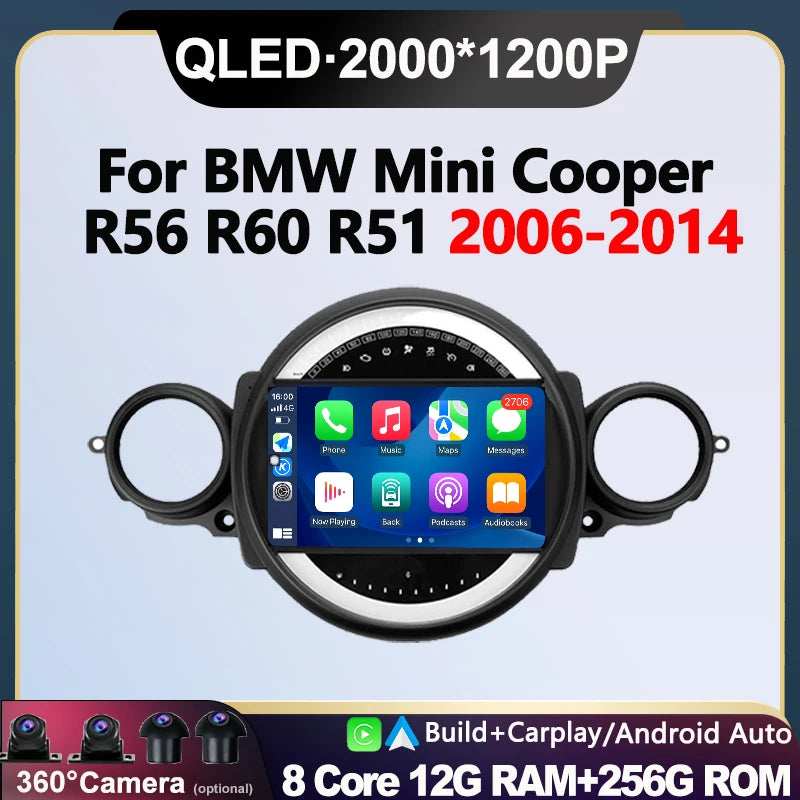 Android 16 GPS Stereo for BMW Mini One Cooper R55 R56 Peaceman Mini Clubman 2006 2007 2008 | AUTOKITSHOP