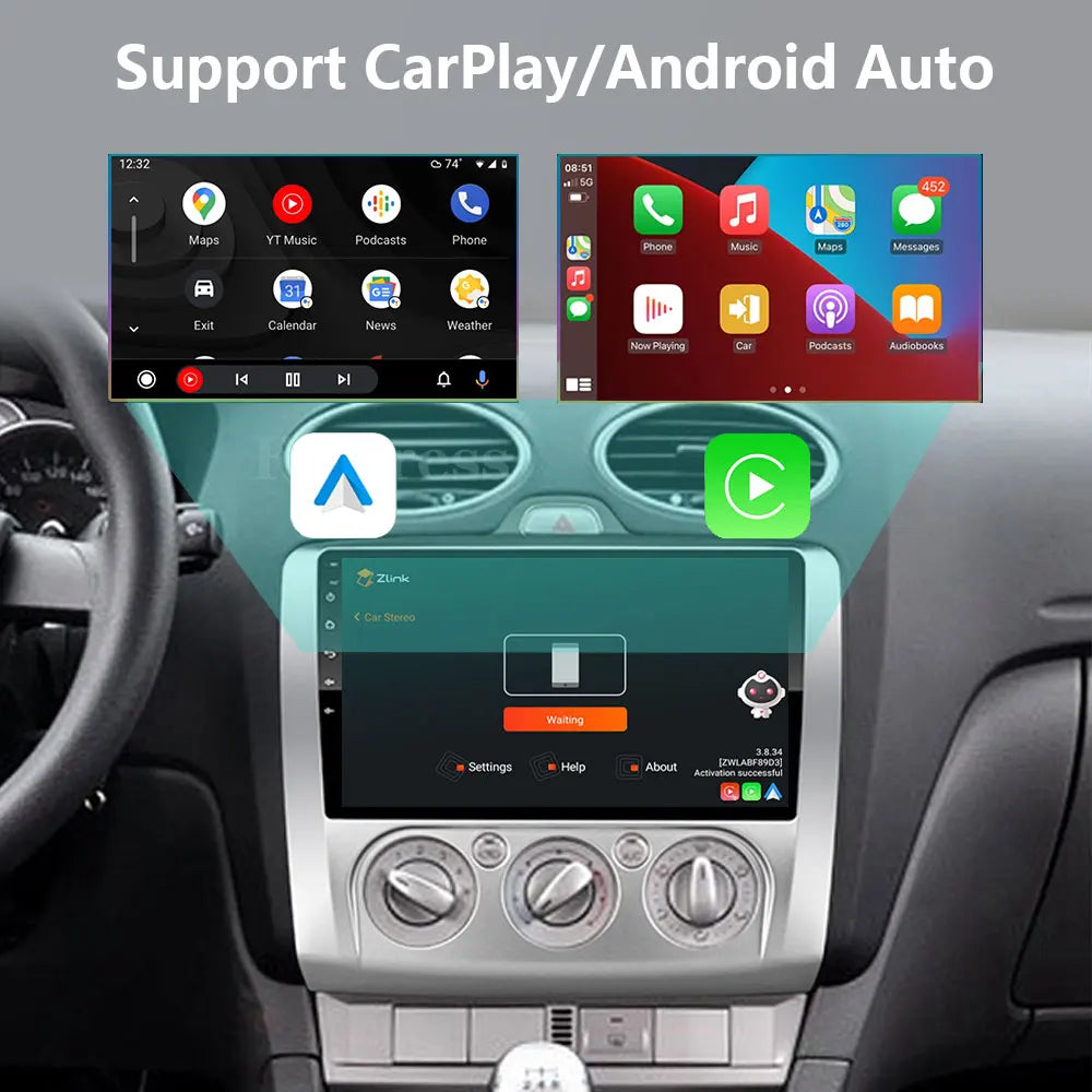 9 "Car Radio For Ford Focus Exi MT Mk2 MK3 Multimedia Player Android 16 GPS Navigation Hea