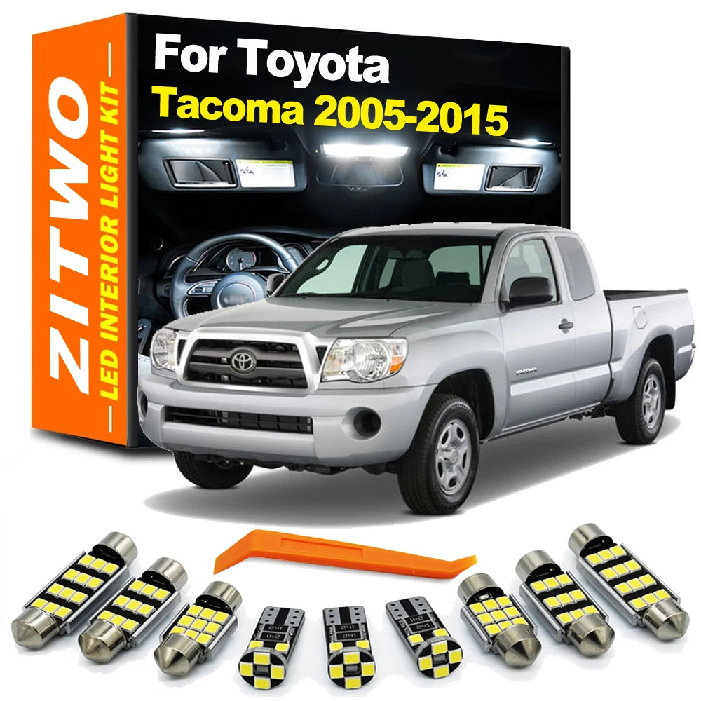 ZITWO 10Pcs No Error Canbus For Toyota Tacoma 2005- 2010 2011 2012 2013 2014 2015 LED Bulb Interior Dome Map Plate Light Kit