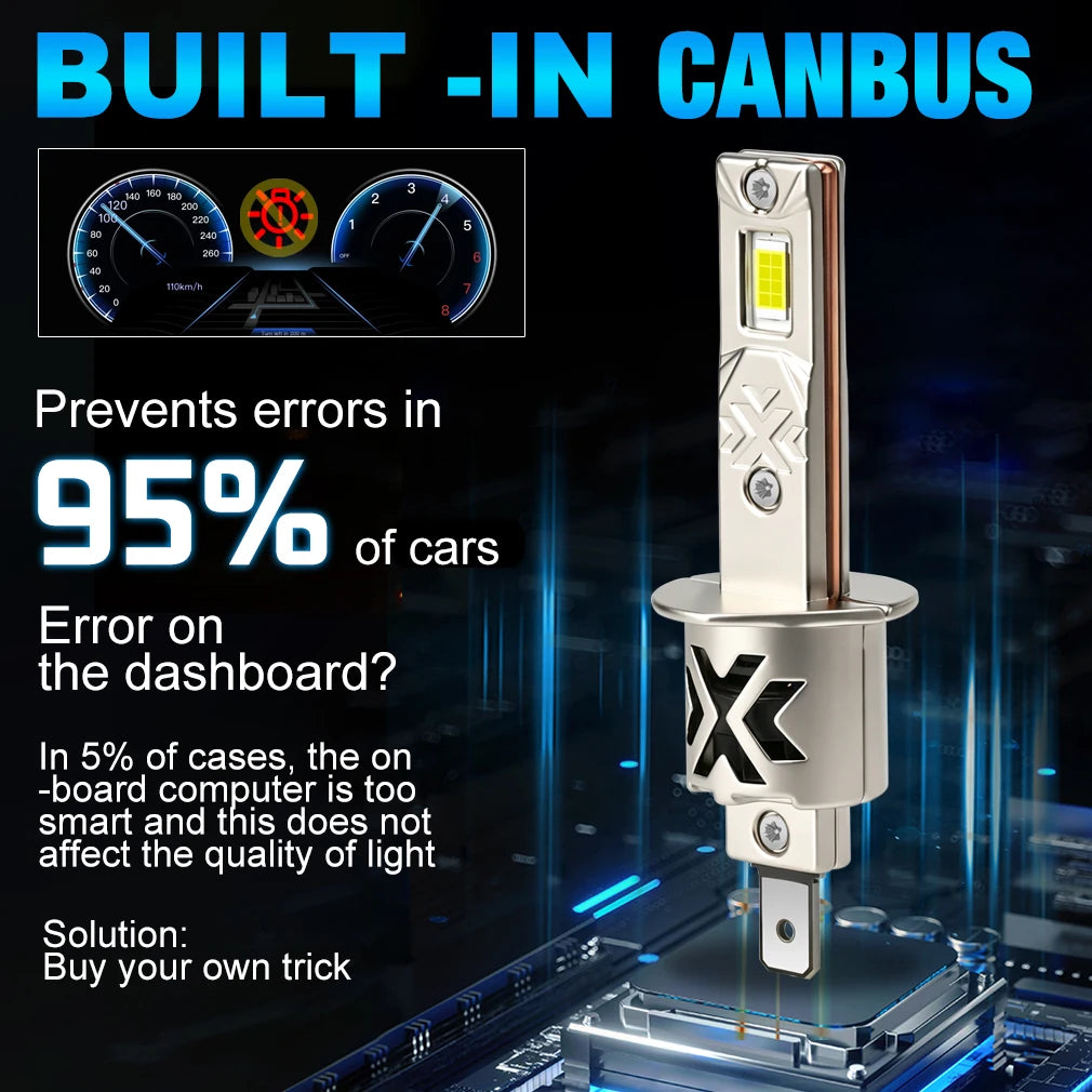 XSTORM H1 LED Lights for Car 60000LM 500W LED H1 Fog Headlights Canbus No ERROR High Power