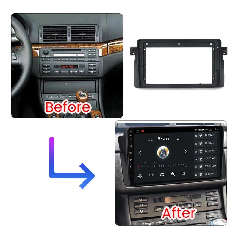 2 DIN Android Car Radio Frame for Bmw E46 M3 318i 320i 325i 330 335 1998-2006 Multimedia P | AUTOKITSHOP