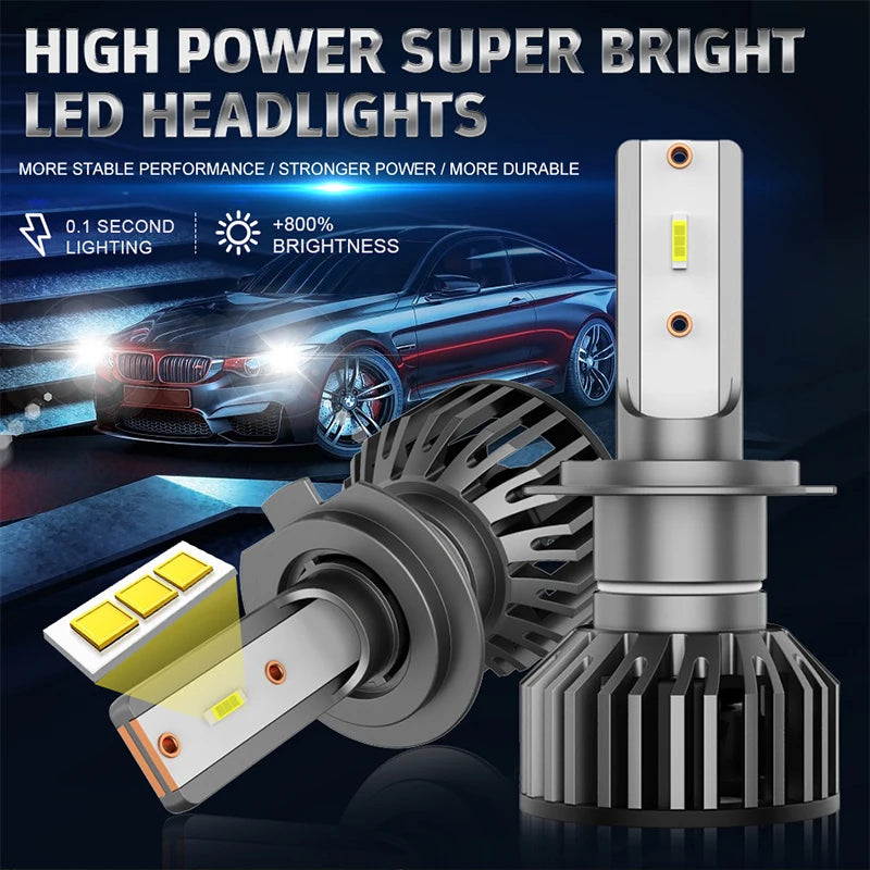 5500000LM H4 H7 Led Headlight 12V 24V 5200W H11 H1 H8 H9 HB3 9005 HB4 9006 Canbus CSP Chip