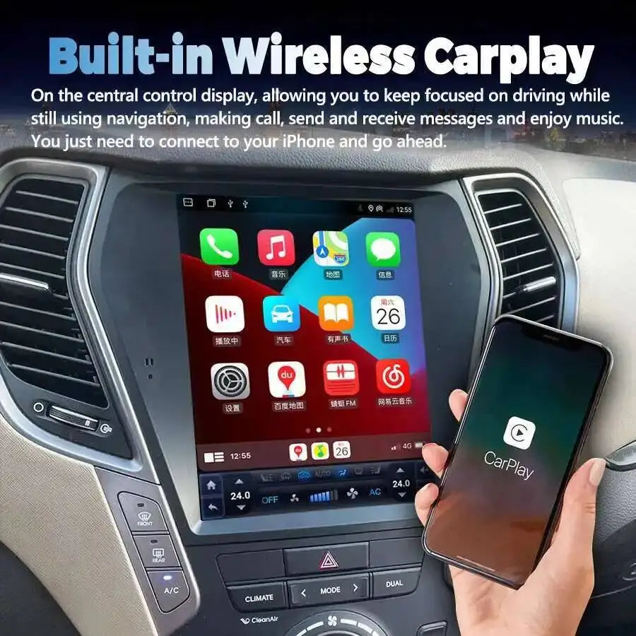 256GB Multimedia Player Android 15 DVD Screen For Hyundai Santa Fe IX45 2012-2017 Car Radi | AUTOKITSHOP