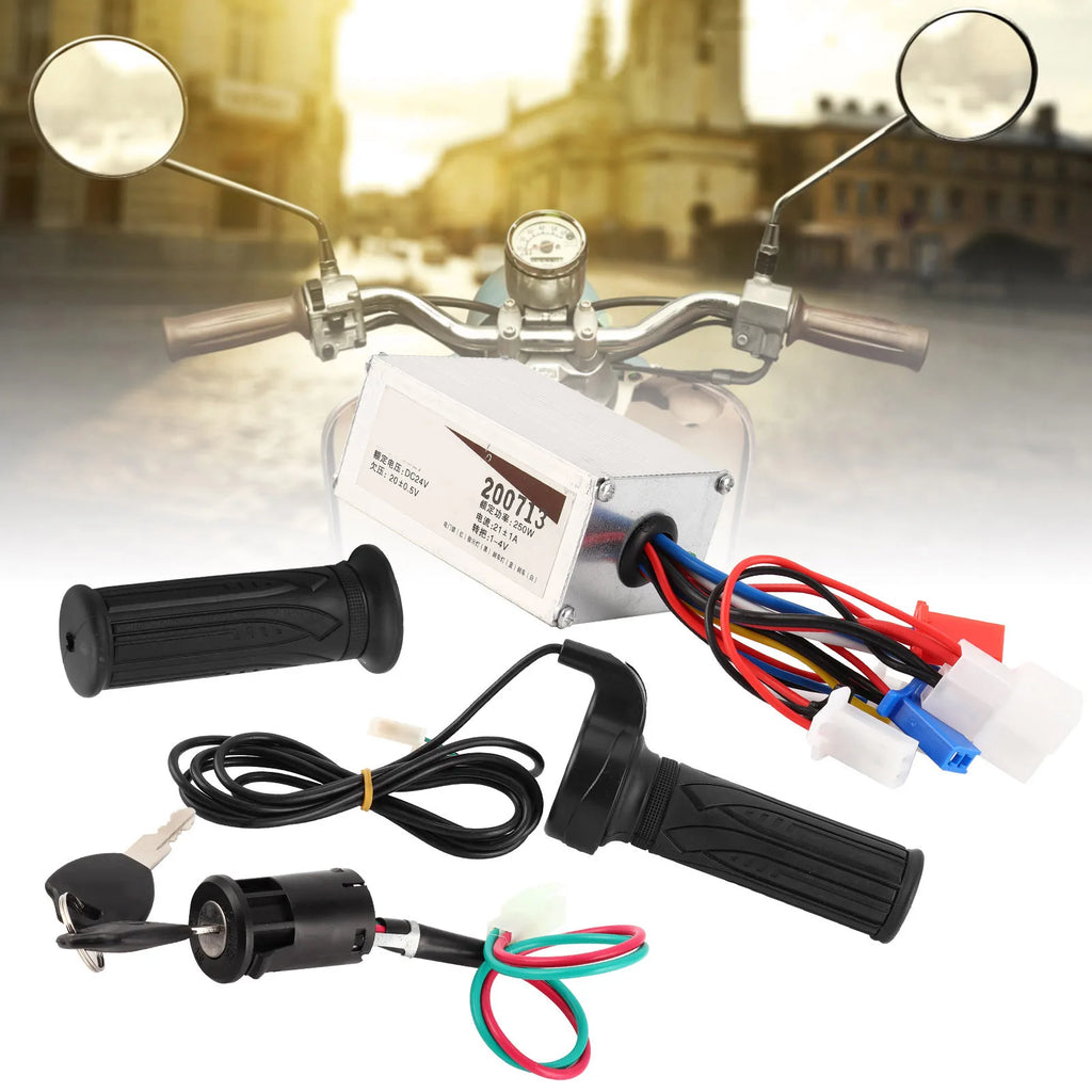 Electric Scooter Speed Controller Set 24V 250W Controller with Throttle Grip Lock Scooter Access - Automotive LED Light