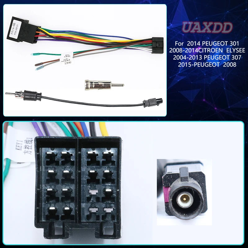 Car Radio Android audio video player cables For 2014 PEUGEOT 301 2008-2014CITROEN ELYSEE 2