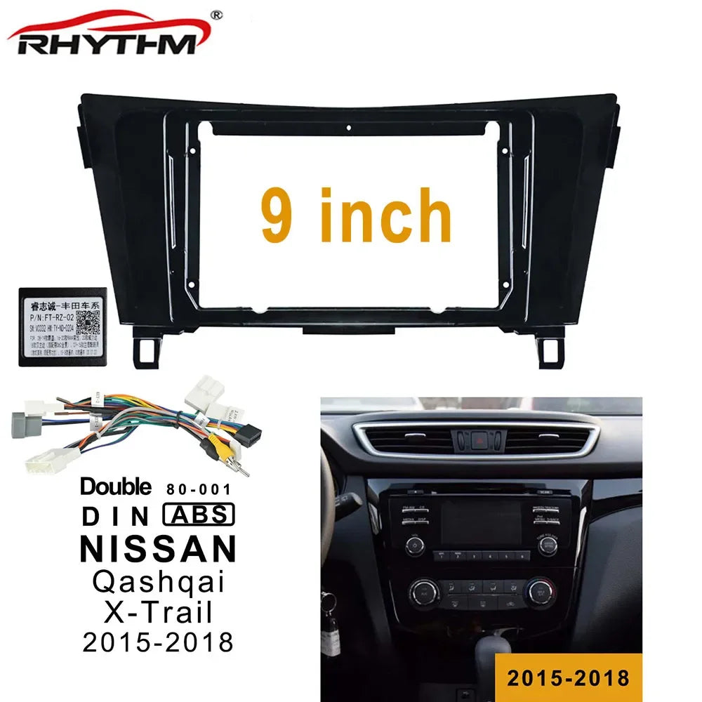 9 Inch Car Fascia For NISSAN Qashqai X-Trail 2015 16 17 2018 Fascia Panel Audio Fitting In | AUTOKITSHOP