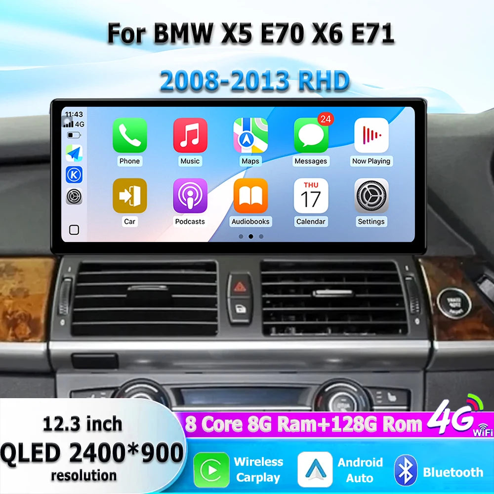RHD For BMW X5 E70 X6 E71 2008-2013 CCC CIC Car Multimedia Player Stereo Car Radio WIFI An