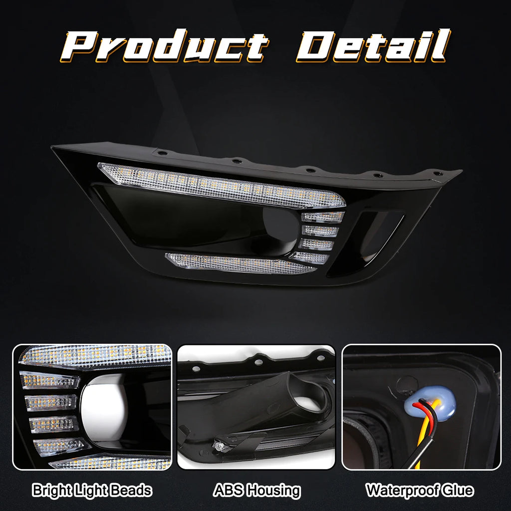 LED DRL Fog Lamps For Ford Ranger Raptor 2022 2023 2024 Daytime Running Lights Car Front B | AUTOKITSHOP