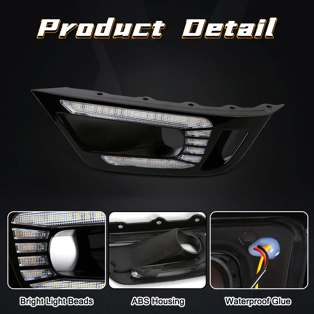 LED DRL Fog Lamps For Ford Ranger Raptor 2022 2023 2024 Daytime Running Lights Car Front B | AUTOKITSHOP