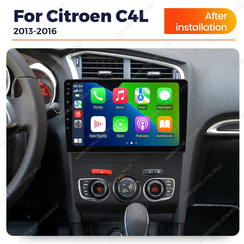 Wireless CARPLAY+AUTO Android 14 Autoradio For Citroen C4 C4L DS4 2012 - 2017 Car Intellig