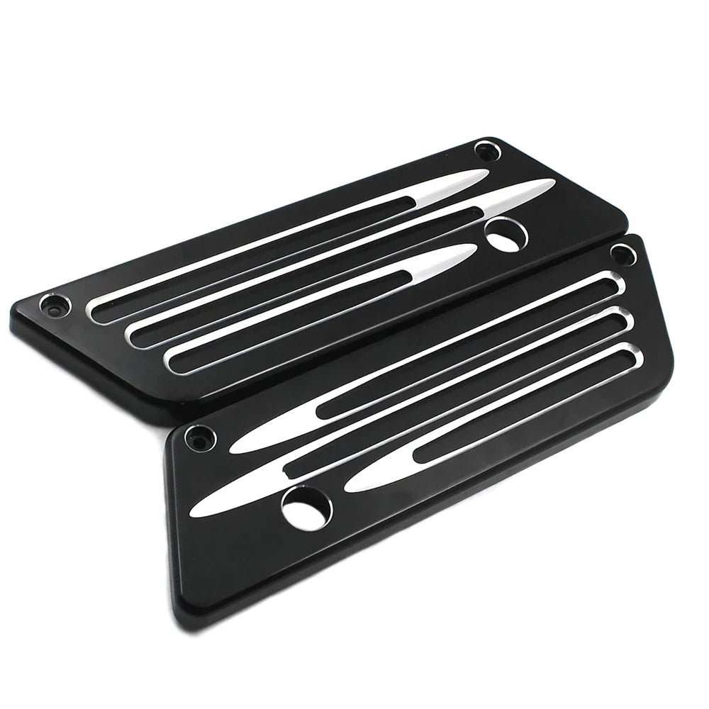 Motorcycle Black Saddlebag Latch Cover Hard Panel Replacement For Harley Touring FLHR FLHX FLHT  - Automotive LED Light