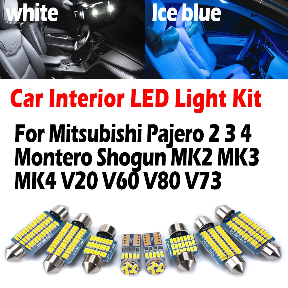 LED Interior Light Kit for Mitsubishi Pajero 2 3 4 Montero Shogun MK2 MK3 MK4 V20 V60 V80 V73 Indoor Bulbs - Canbus E...