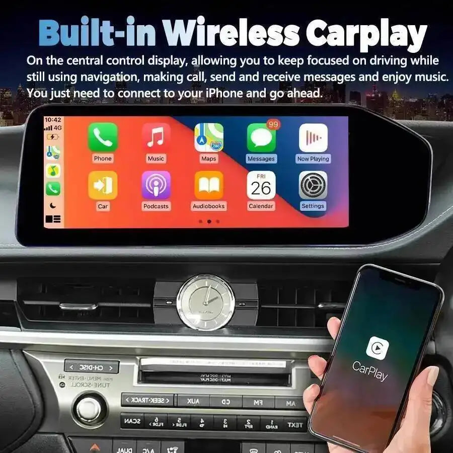 Auto Navi Wireless Carplay For Lexus ES ES300 ES250 ES350 ES300h 2013-2017 12.3inch 4G HU