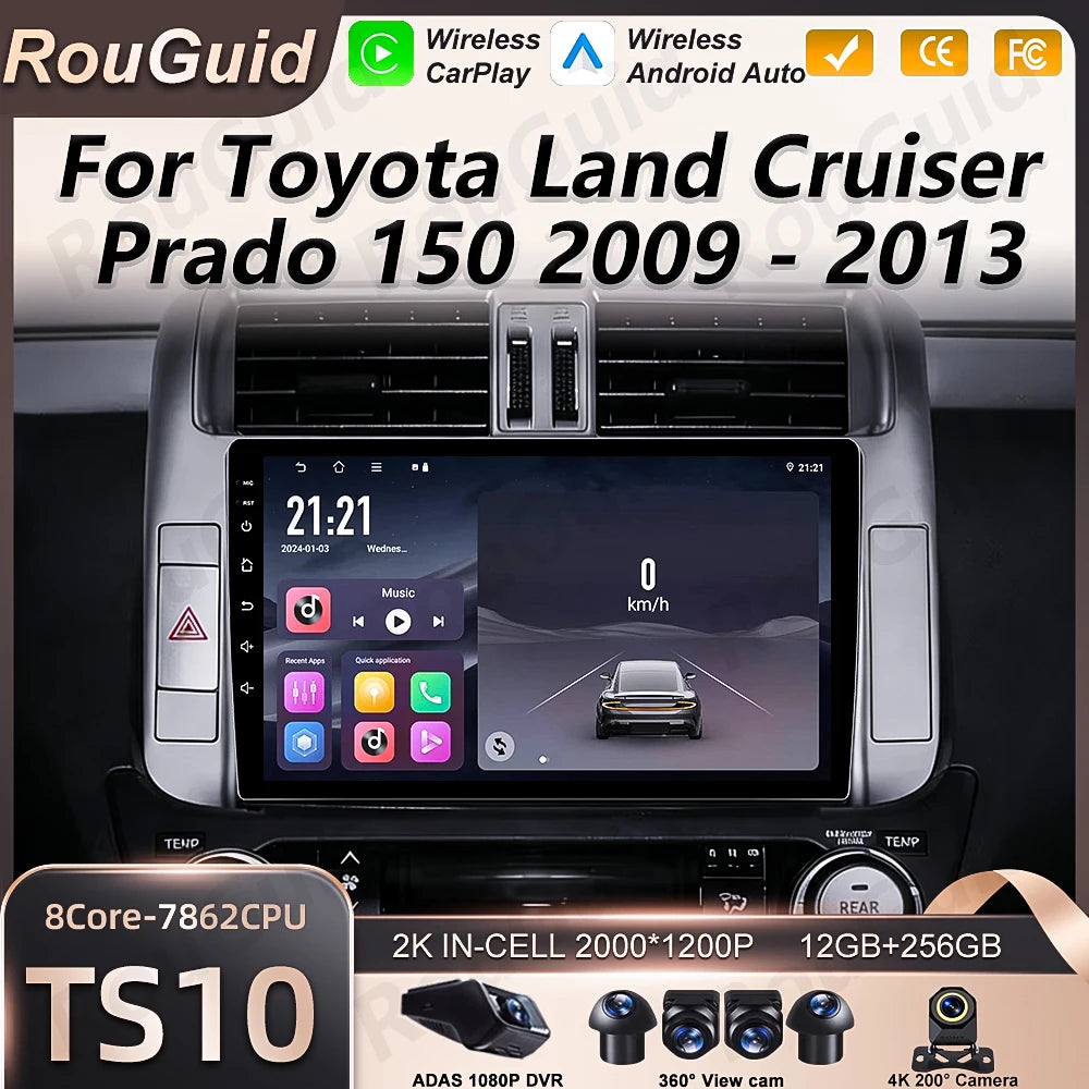 Android 16 Carplay Car Radio For Toyota Land Cruiser Prado 150 2009 2010 2011 2012 2013 Mu | AUTOKITSHOP