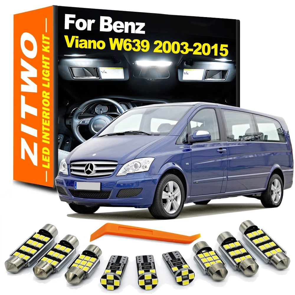 Canbus No Error LED Interior Dome Map Door Light Kit For Mercedes Benz MB Viano W639 2003- 2011 2012 2013 2014 2015 Accessories
