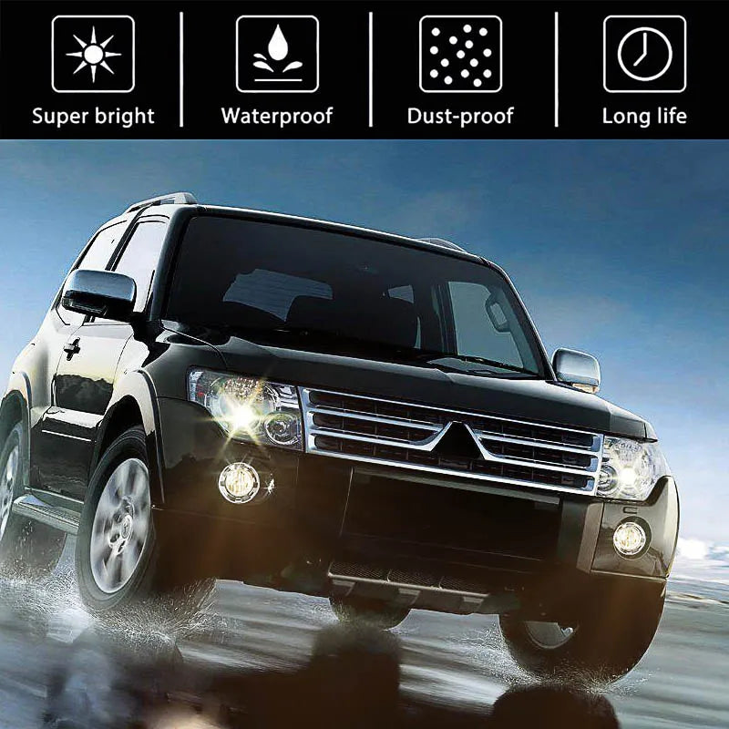 Car Fog Lights For Mitsubishi Pajero 3 2007 2008 2009 2010 V73 V97 Front Bumper Chrome Pai | AUTOKITSHOP