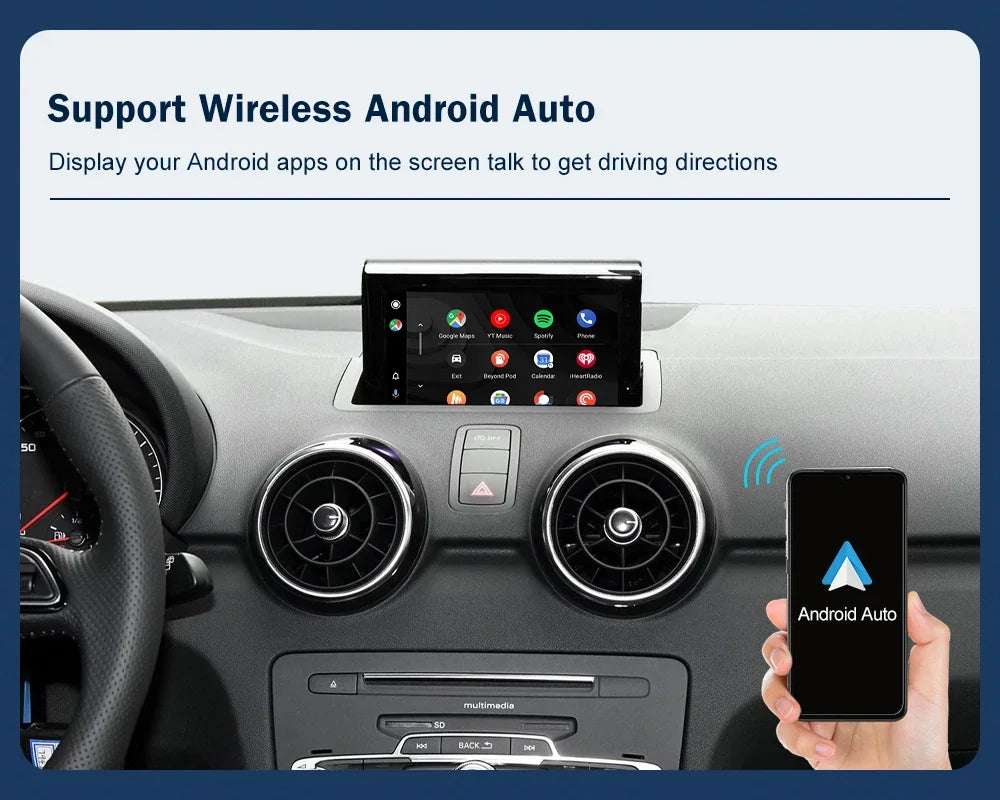 CARABC Wireless CarPlay Android Auto With AirPlay Mirror Link Function For Audi A1 Q3 2012