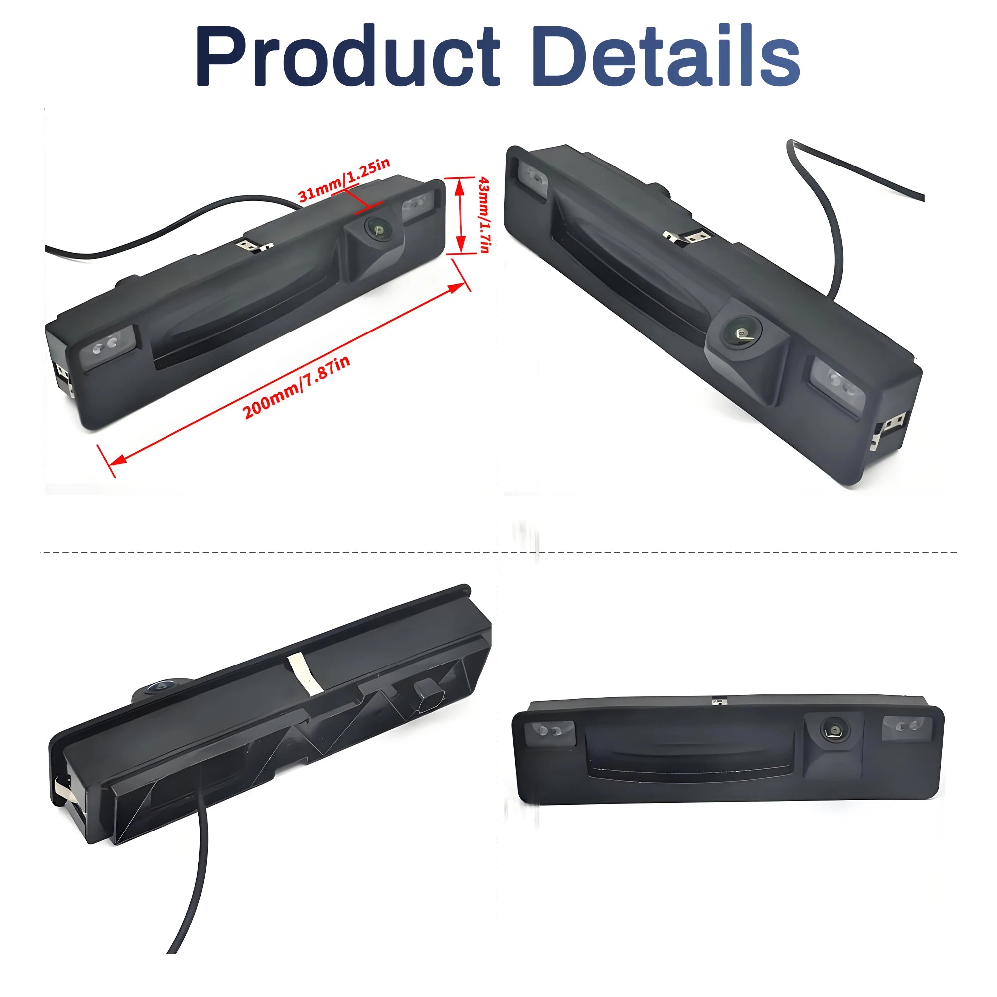 CVBS 1080P AHD 1920x1080P/720P AHD 1280x720P 170°Car Rear Trunk Handle Camera For Ford Foc
