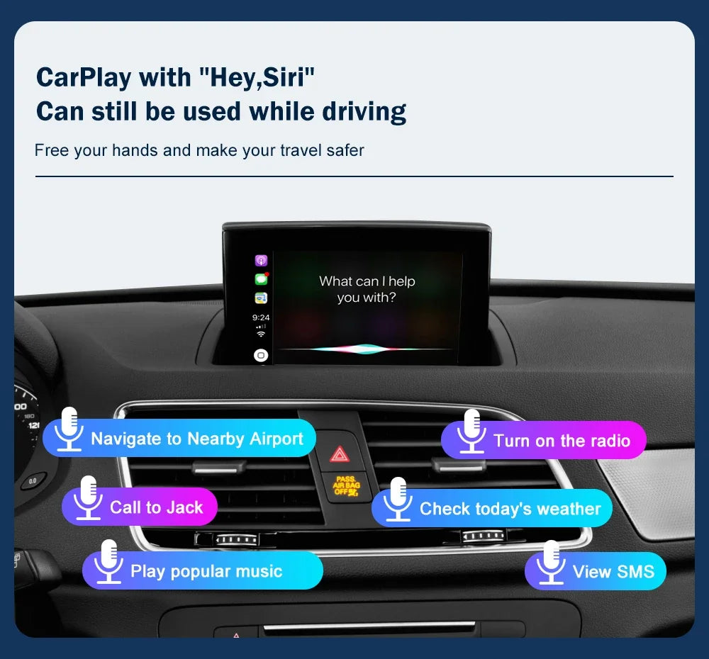 CARABC Wireless CarPlay Android Auto With AirPlay Mirror Link Function For Audi A1 Q3 2012