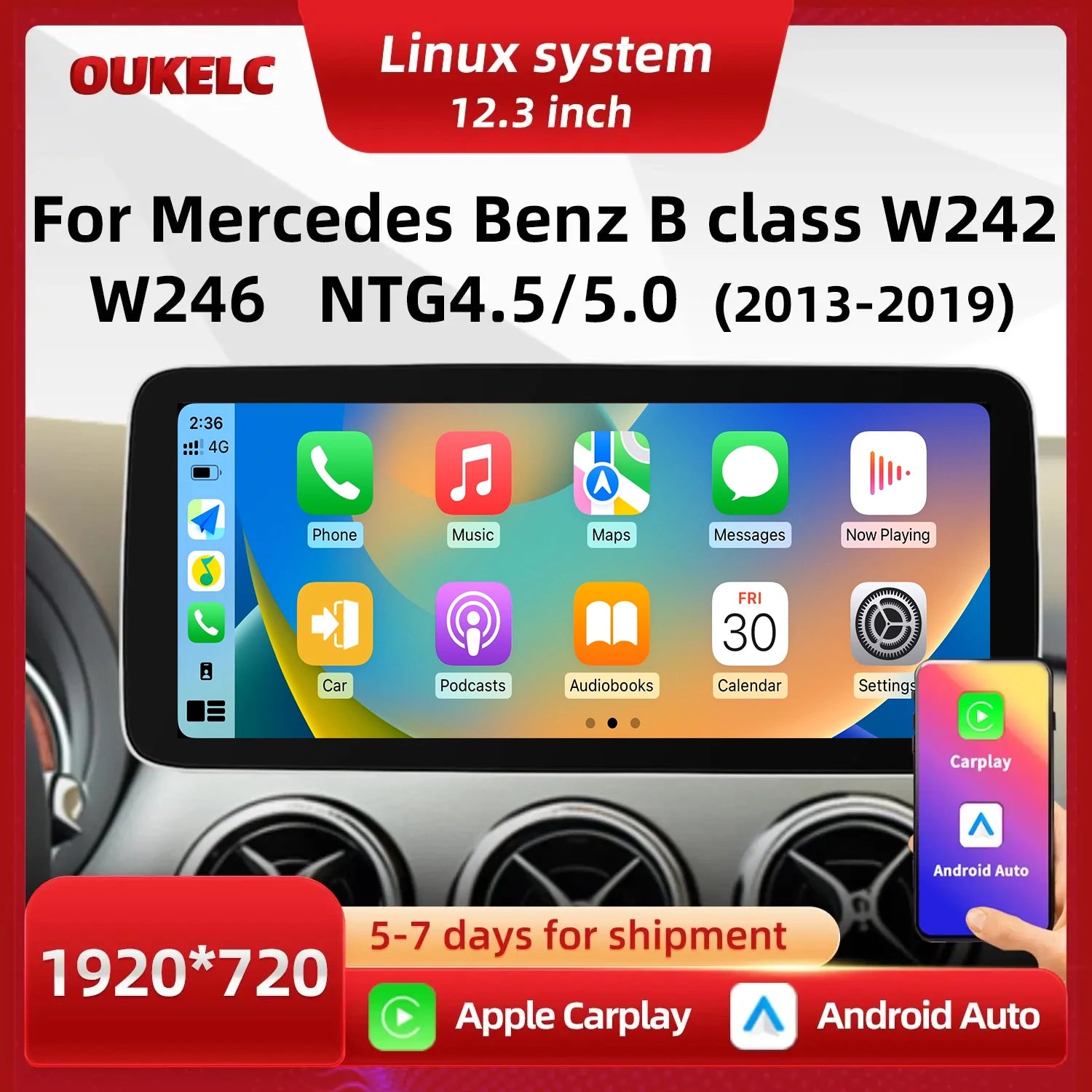 LED Interior Light Kit for Mercedes Bclass W242 NTG4 - Canbus Error-Free Interior Bulbs