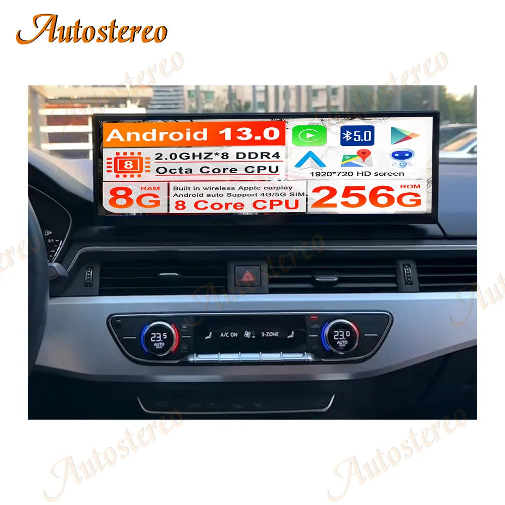ID8 14.9 Inch Android 14 Carplay 4G For Audi A4 A5 B9 2016-2021 Car Multimedia Player GPS