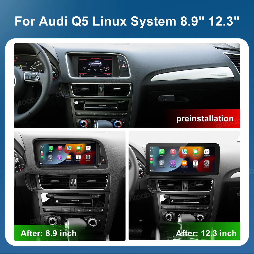 Wireless CarPlay Android Auto for Audi Q5 2009-2017 Car Multimedia Linux Touch Screen with | AUTOKITSHOP