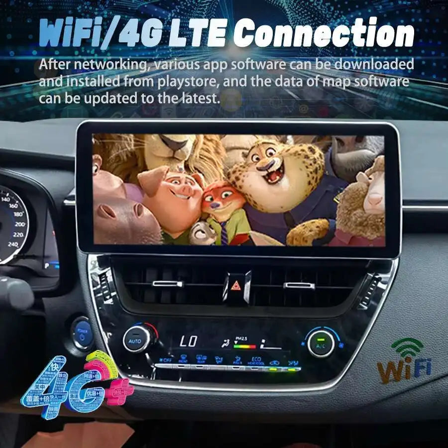 For Toyota Corolla 2019 2020 2021 2022 2023 E210 Wireless Carplay Android Auto 4G 12.3Inch
