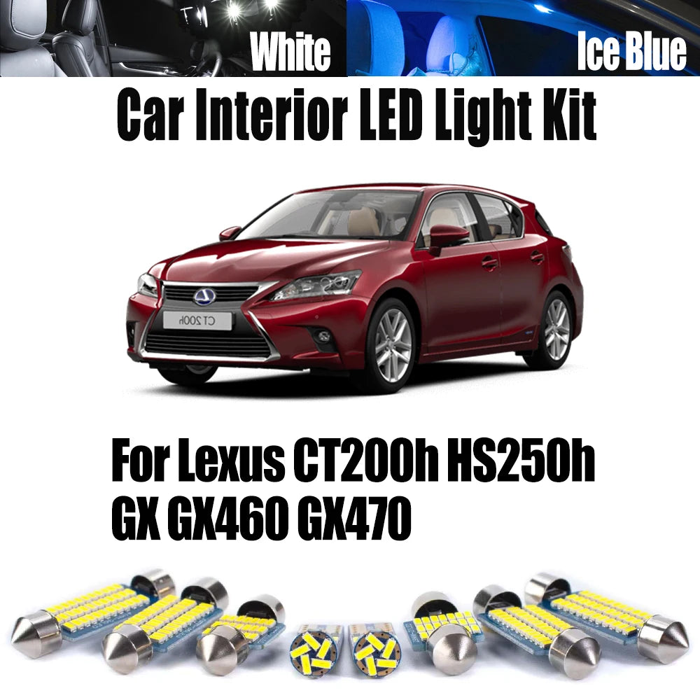 LED Interior Light Kit for Lexus CT200h HS250h GX GX460 GX470 Sunvisor Bulbs - Canbus Error-Free Bulbs | AUTOKITSHOP