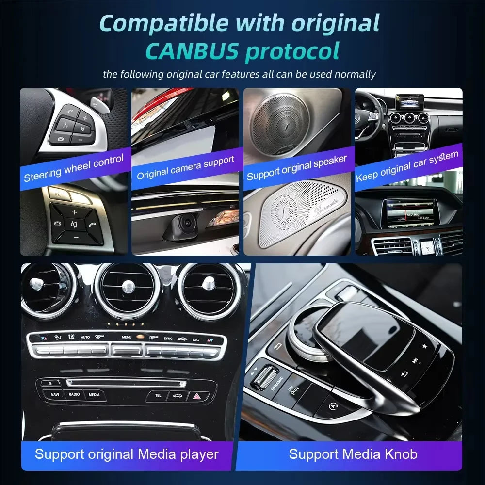Linux Multimedia Screen Wireless CarPlay Android Auto Car Radio GPS For Mercedes Benz GLK