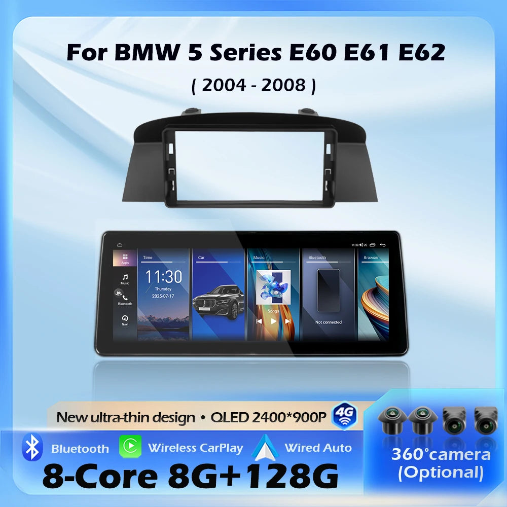 Car Raido Multimedia Wireless CarPlay For BMW 5 Series E60 E61 E62 2005-2008 CCC CIC Syste