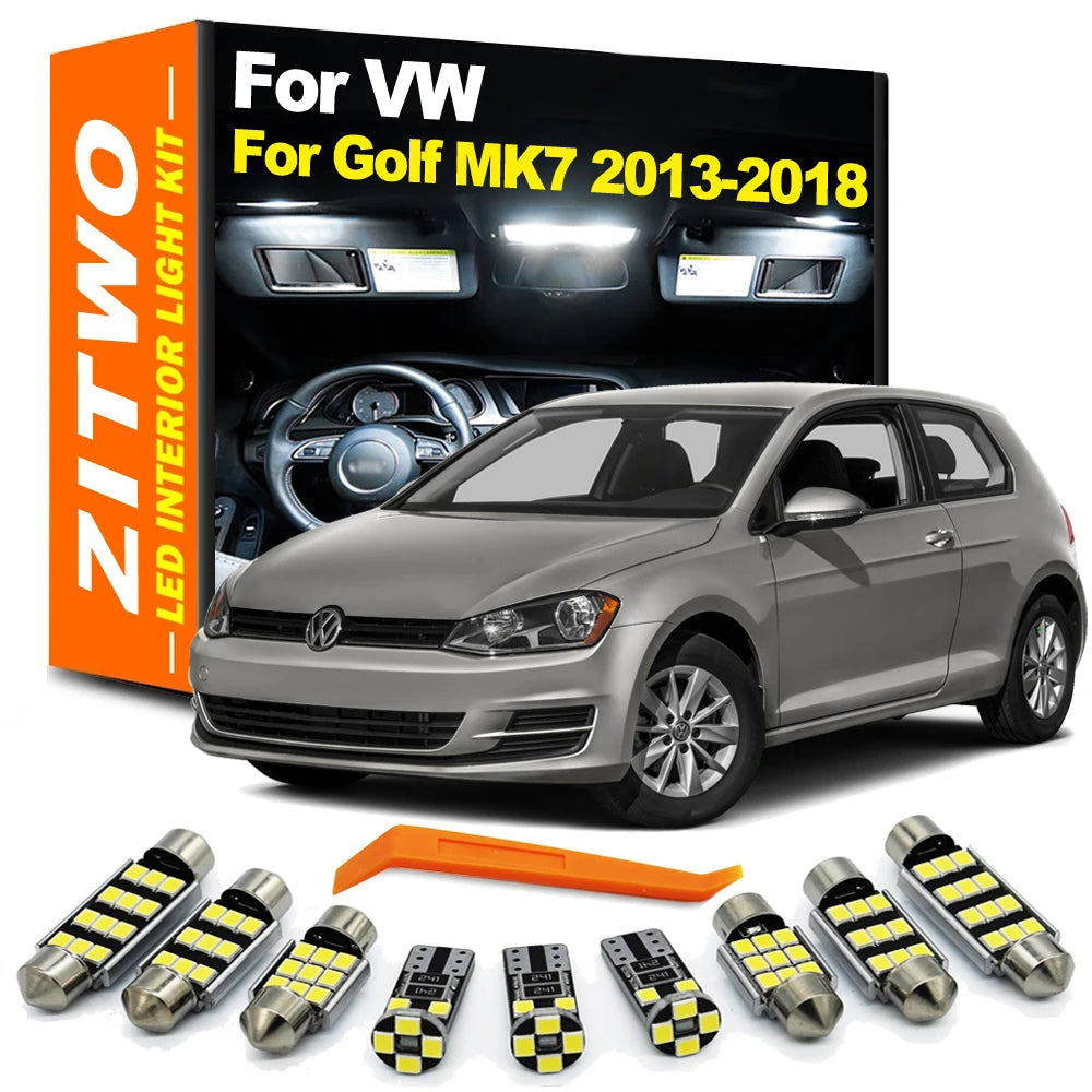ZITWO 13Pcs Canbus Indoor Lamp Kit For VW Volkswagen Golf 7 MK7 VII GTI 2013 2014 2015 2016 2017 2018 LED Interior Light Kit
